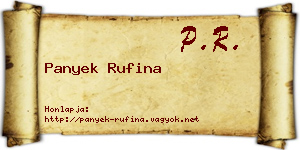Panyek Rufina névjegykártya